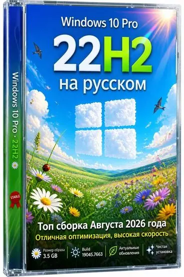 Windows 10 22H2 x64 - Август 2026 (19045.7663) (RUS/2026)