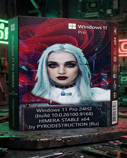 Windows 11 Pro 24H2 (build 10.0.26100.9168) HIMERA STABLE x64 by PYRODESTRUCTION (RUS/2026)