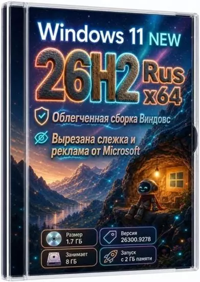 Windows 11 26H2 Pro Build 26300.9278 UltraLite (RUS/2026)